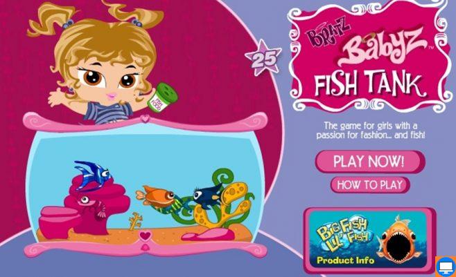 Populiarus Bratz žaidimas merginoms apie Bratz akvariumą.