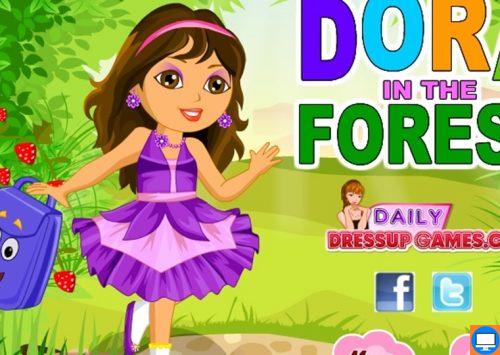 Žaidimas Dora atostogauja. Mažoji keliautoja Dora ruošiasi atostogų iškylai miške. Jums suteikiama galimybė padėti Dorai tinkamai pasipuošti : išrinkite atostogų rūbus, avalynę, papuošalus.