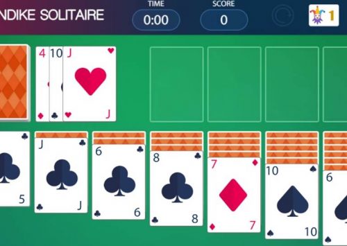 Kortų žaidimas Klondike solitaire.