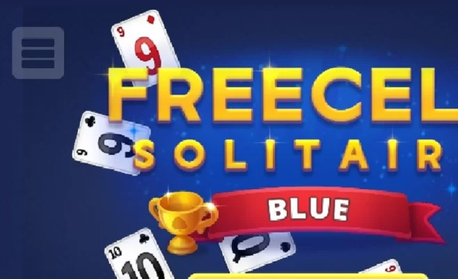 Kortų žaidimas - mėlynas solitaire, klasikinės taisyklės.
