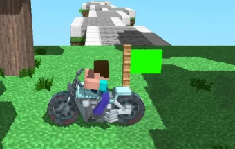 Žaidimas su minecraft motociklu.