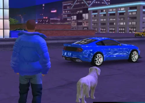 Žaidimas kuriame reikia vairuoti mustangą.