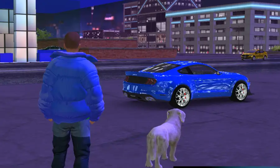 Žaidimas kuriame reikia vairuoti mustangą.