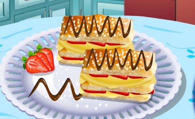Maisto gaminimo žaidimas apie Napaleono pyragą