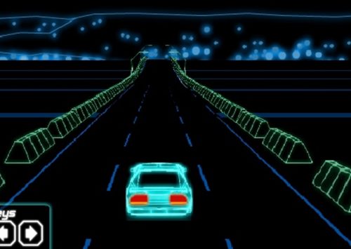 Auto lenktynės su neonine mašina