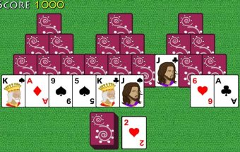 Piramidės solitaire žaidimas su Solitaire kortomis, sudėkite jas į vieną kortų malką