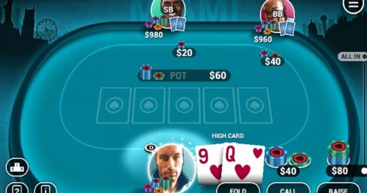 Atnaujintas pokerio žaidimas pokerio kortos.