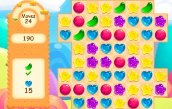 Candy rain žaidimas, sujunk 3, panašus į "Candy Crush".