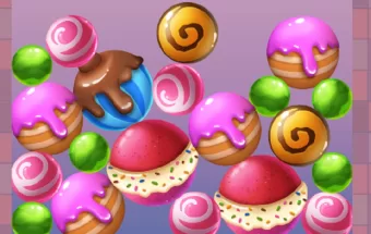 Loginis žaidimas su saldainiais saldumynų pasirinkimas.
