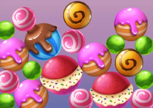 Loginis žaidimas su saldainiais saldumynų pasirinkimas.