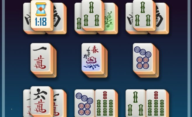 Žaidimas su mahjong paveiksliukais