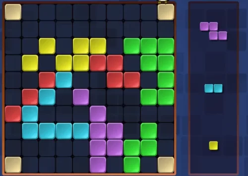 Tetris tipo žaidimas - sudoku blokeliai.