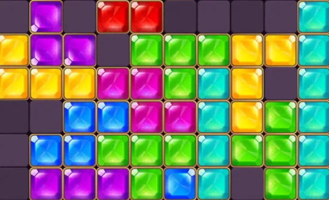 Tetris žaidimas kaladėlių sujungimas.