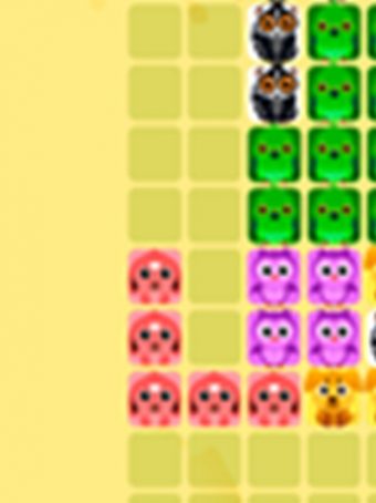 Loginis Tetris su gyvūnų paveiksliukais.