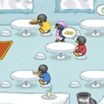 Loginis žaidimas - Pingvino pietūs. Pingvinas turi aptarnauti savo kavinės lankytojus.